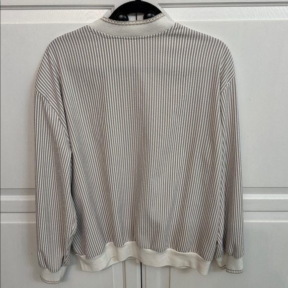 Vintage Nina St Claire Beige and White Striped Jacket. Pockets. Size XL - Picture 6 of 6